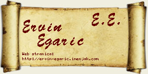 Ervin Egarić vizit kartica